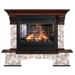 Fireplace Гленрич Бостон Rumba 3D камень-Арбат/цвет-Красное дерево