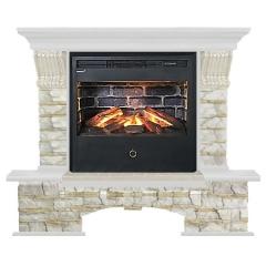 Fireplace Гленрич Бостон Samba 3D камень-Алтай/цвет-Белый