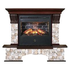 Fireplace Гленрич Бостон Samba 3D камень-Арбат/цвет-Красное дерево