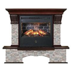 Fireplace Гленрич Бостон Samba 3D камень-Грот цветной/цвет-Красное дерево