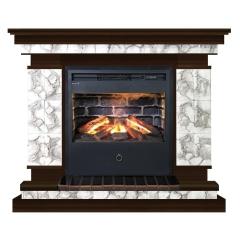 Fireplace Гленрич Лорд Samba 3D камень-Карелия/цвет-Дуб 46