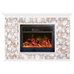 Fireplace Гленрич Пафос 28 New flame камень-Арбат/цвет-Белый