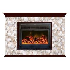 Fireplace Гленрич Пафос 28 New flame камень-Арбат/цвет-Красное дерево