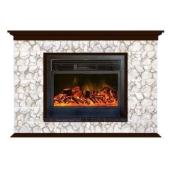 Fireplace Гленрич Пафос 28 New flame камень-Карелия/цвет-Дуб 46