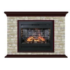 Fireplace Гленрич Пафос Rumba 3D камень-Алтай/цвет-Красное дерево