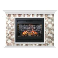 Fireplace Гленрич Пафос Rumba 3D камень-Арбат/цвет-Белый