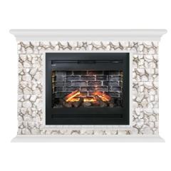 Fireplace Гленрич Пафос Rumba 3D камень-Карелия/цвет-Белый