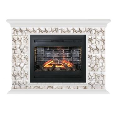 Fireplace Гленрич Пафос Rumba 3D камень-Карелия/цвет-Белый 
