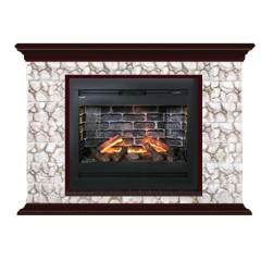 Fireplace Гленрич Пафос Rumba 3D камень-Карелия/цвет-Красное дерево