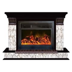 Fireplace Гленрич Панорама 28 New flame камень-Карелия/цвет-Дуб 46