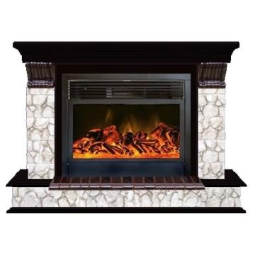 Fireplace Гленрич Панорама 28 New flame камень-Карелия/цвет-Венге 