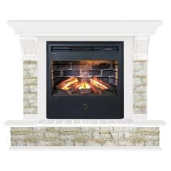 Fireplace Гленрич Панорама Samba 3D камень-Алтай/цвет-Белый