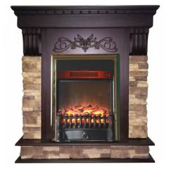 Fireplace Interflame Брайт Fobos FX M Brass Тёмный дуб