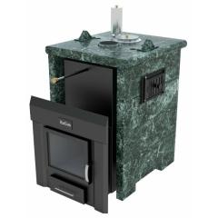 Fireplace Изистим Анапа-М1 в трёхстороннем кожухе из змеевика