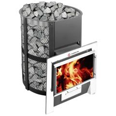 Fireplace Конвектика банная Кольчуга 9-14 нержавеющая панорамная дверка