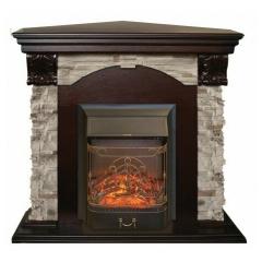 Fireplace Realflame Dublin Rock Corner STD/EUG AO c Majestic Lux Black