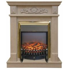 Fireplace Realflame Adelaida WT Fobos S Lux Brass