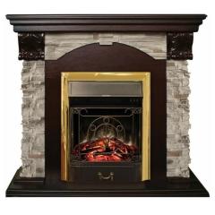 Fireplace Realflame Dublin ROCK 24 AO Majestic Lux Brass