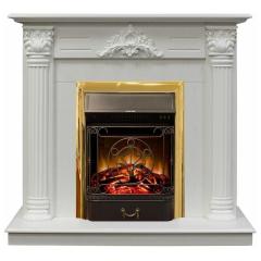 Fireplace Realflame Stefania WT F612 Majestic S Lux Brass
