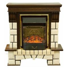 Fireplace Realflame Stone AO Majestic Lux Brass