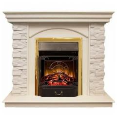 Fireplace Realflame Elford Majestic Lux Brass сланец/бежевый с патиной