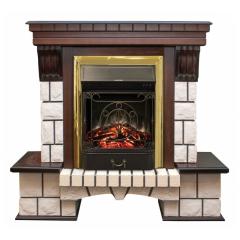 Fireplace Realflame Stone AO Majestic Lux BR S золотой