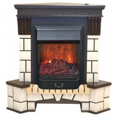 Fireplace Realflame Stone Corner AO Majestic Lux Black S