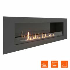 Fireplace Steelheat LONG 1200 Small Стекло Стемалит