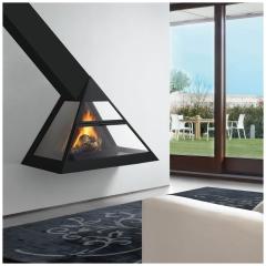 Fireplace Traforart Admeto подвесной с накл. трубой влево черный