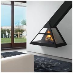 Fireplace Traforart Admeto подвесной с накл. трубой вправо черный