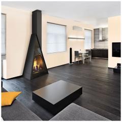 Fireplace Traforart Breda верт.труба справа чёрный