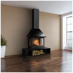 Fireplace Traforart Sandra пристенный черный