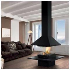 Fireplace Traforart Vulcano без стекла полка-сталь черный