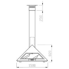 Fireplace TRAFORART вертикальная центральная труба
